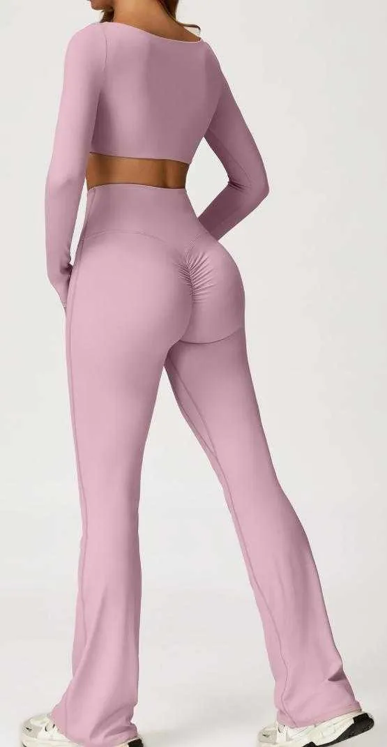 Long-Sleeve Top & Flare Pants